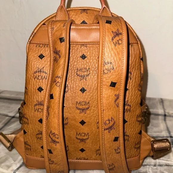 MCM brown and gold backpack. - Picture 3 of 9